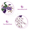 2Pcs 2 Colors Flower and Peacock Pattern Polyester Fabric Computerized Embroidery Cloth Sew on Appliques PATC-NB0001-16B-3