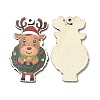 Single Face Christmas Printed Wood Big Pendants WOOD-D025-34-1