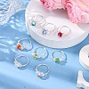 8Pcs Copper Wired Glass Finger Rings RJEW-JR00924-02-1