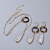 Natural Quartz Crystal Pendants Necklaces and Dangle Earrings Jewelry Sets SJEW-JS01025-1