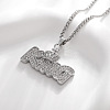 Alloy Full Crystal Rhinestone Crown with Word KING Pendant Necklaces for Unisex WGC5C6D-02-1