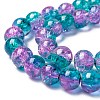 Spray Painted Crackle Glass Beads Strands CCG-Q002-8mm-06-3