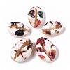 Printed Natural Cowrie Shell Beads X-SSHEL-R047-01-D03-2