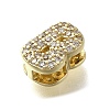 Brass Micro Pave Cubic Zirconia Letter Multi-Strand Links KK-D295-32G-02-2