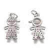 Brass Micro Pave Clear Cubic Zirconia Pendants ZIRC-C020-36P-2