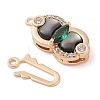 Brass Micro Pave Clear Cubic Zirconia Shell Hook and S-Hook Clasps KK-S388-27G-2