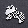 Non-Tarnish 304 Stainless Steel Dog Pendants A-STAS-N090-JN854-1-2