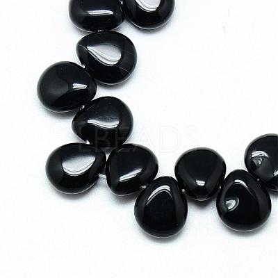 Natural Black Stone Beads Strands G-T005-01-1