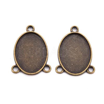 Tibetan Style Alloy Cabochon Connector Settings TIBE-Q079-18x25-AB-FF-1