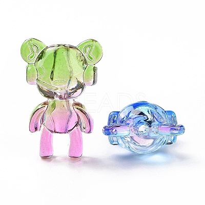 Two Tone Transparent Acrylic Beads X-OACR-P011-11A-1
