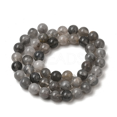 Natural Gemstone Cloudy Quartz Round Bead Strands X-G-O021-8mm-03B-1