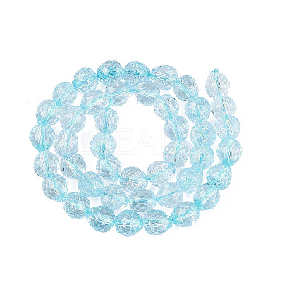 Crackle Transparent Glass Beads Strands GLAA-N068-04A-03-1