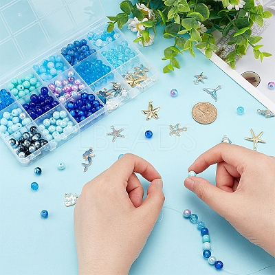 Ocean Theme DIY Jewelry Making Findings Kits DIY-PH0013-52-1