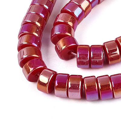 AB Color Plated Opaque Glass Beads Strands LS-GLAA-T026-4x8mm-P03-1