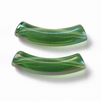 UV Plating Transparent Rainbow Iridescent Acrylic Beads OACR-A016-01D-1