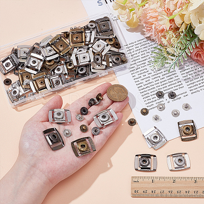40Pcs 4 Colors Stainless Steel Snap Buttons FIND-WR0012-64-1