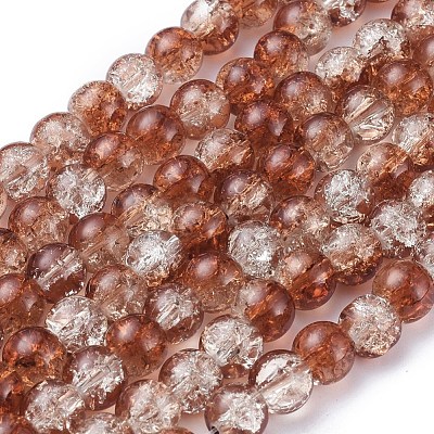 Baking Paint Crackle Glass Bead Strands CCG-S001-8mm-18-1