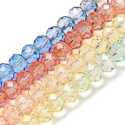 Transparent Painted Glass Beads Strands DGLA-A034-T6mm-A02-1