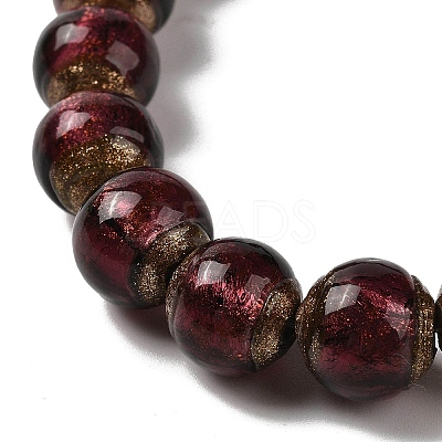 Handmade Gold Sand Lampwork Beads Strands LAMP-P062-01B-1