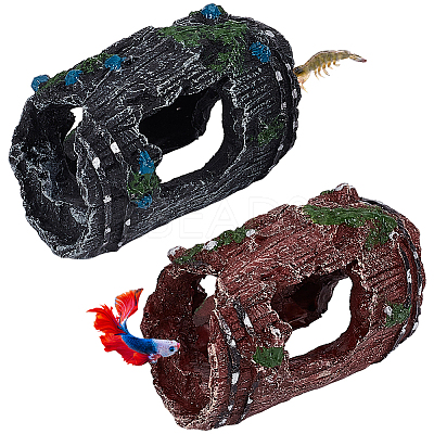 2Pcs 2 Colors Resin Stump Display Decorations DJEW-GF0001-87-1