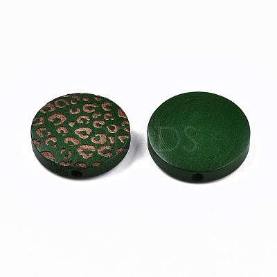 Painted Natural Wood Beads WOOD-T021-49B-05-1