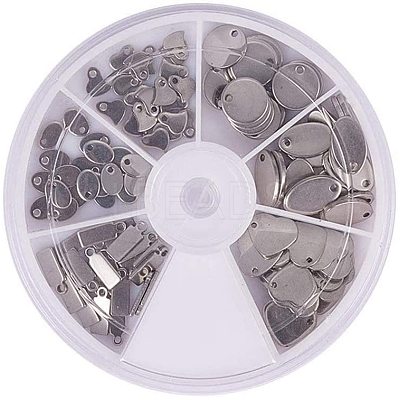 304 Stainless Steel Stamping Blank Tag Pendants Sets STAS-PH0007-01-1