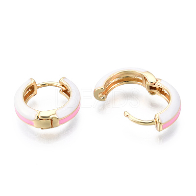 Brass Huggie Hoop Earrings EJEW-S209-07-1
