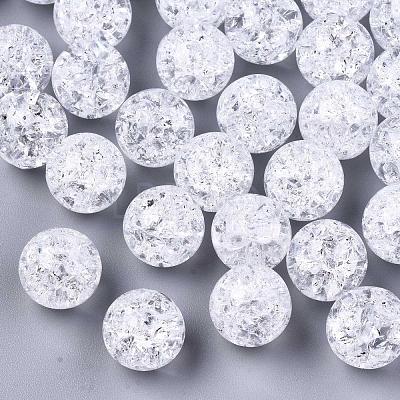 Transparent Crackle Acrylic Round Beads Strands CCG-R002-12mm-01-1