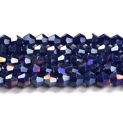Opaque Solid Color Electroplate Glass Beads Strands X1-GLAA-F029-P4mm-A10-1