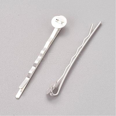 Silver Color Plated Iron Hair Bobby Pin Findings X-PHAR-Q017-S1-1