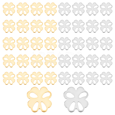 40Pcs 2 Colors 304 Stainless Steel Cabochons STAS-DC0001-21-1