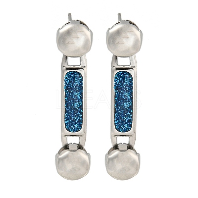 304 Stainless Steel Enamel Stud Earrings EJEW-S229-15P-07-1