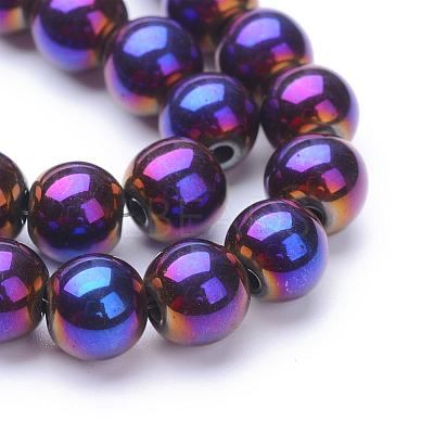 Non-magnetic Synthetic Hematite Beads Strands G-S096-6mm-6-1