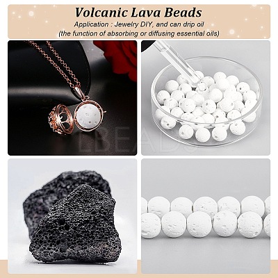 Synthetic Lava Rock Beads Strands G-S247-8mm-08-1-1
