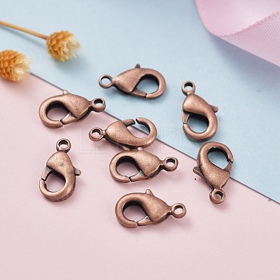 Brass Lobster Claw Clasps X-KK-902-R-NF-1