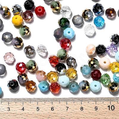 Faceted Rondelle Electroplate Glass Beads Strands EGLA-X0003-8x6mm-1