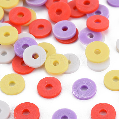 Handmade Polymer Clay Beads Strands CLAY-R089-8mm-T022-1
