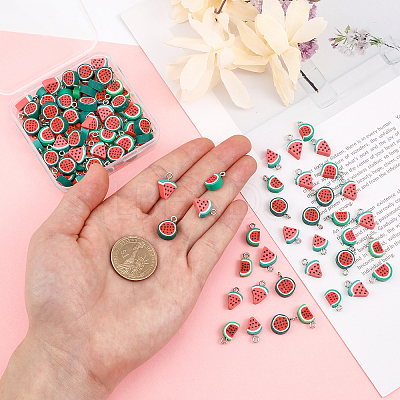 150Pcs 3 Style Handmade Polymer Clay Pendants PORC-CA0001-09-1