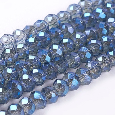 Faceted Rondelle Electroplate Glass Beads Strands X-EGLA-D020-3x2mm-59-1