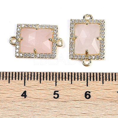 Natural Rose Quartz Faceted Rectangle Links G-I375-07G-09-1