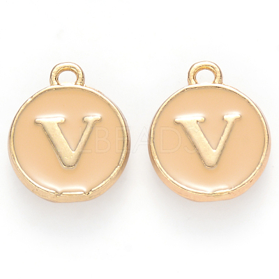 Golden Plated Alloy Enamel Charms ENAM-S118-06V-1
