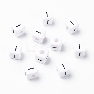 Letter Acrylic European Large Hole Beads OPDL-R050-10mm-I-1