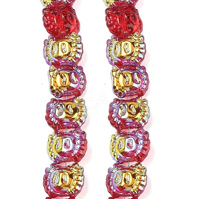 Electroplate Baking Paint Transparent Glass Beads Strands GL-CBA17FF-01-1