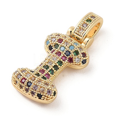 Brass Micro Pave Cubic Zirconia Pendants ZIRC-P121-01G-I-1