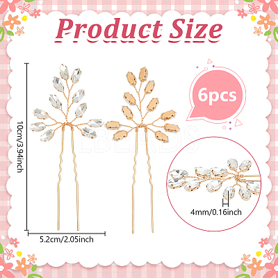 6Pcs Alloy Rhinestone Hair Sticks for Women OHAR-FG0001-08KCG-1