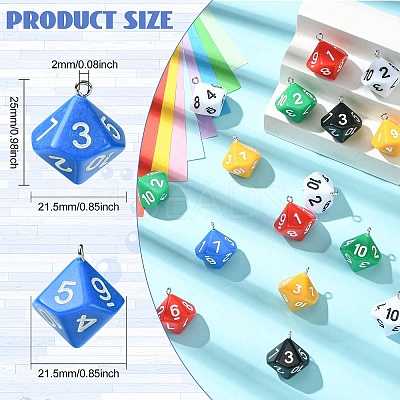 30Pcs 6 Colors Acrylic Pendants OACR-CJ0002-47-1