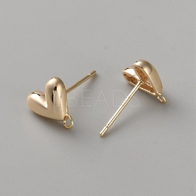 Brass Studs Earring Findings KK-WH0109-13G-1