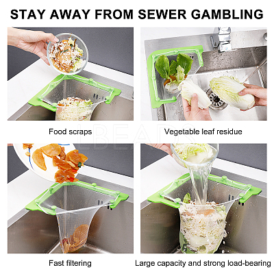 2Sets 2 Styles ABS Plastic Sink Strainers Basket & Bags AJEW-GA0002-76-1