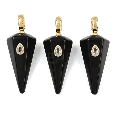 Natural Obsidian Pointed Pendants GG-CBA19F2-02G-08-1