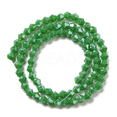 Opaque Solid Color Electroplate Glass Beads Strands GLAA-F029-P4mm-C08-1